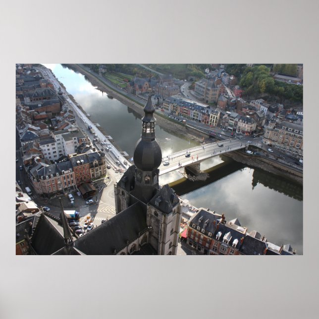 View of Dinant and River Meuse, Belgium Poster (Front)