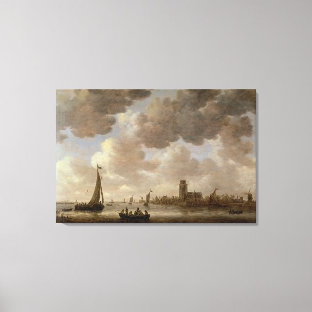 View of Dordrecht Downstream from the Grote Kerk, Canvas Print (Front)