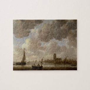 View of Dordrecht Downstream from the Grote Kerk, Jigsaw Puzzle
