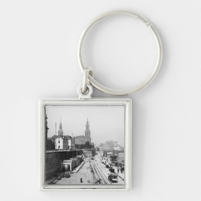 View of Dresden from the Bruehlsche Terrasse Key Ring (Front)