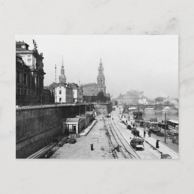 View of Dresden from the Bruehlsche Terrasse Postcard (Front)