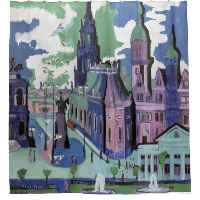 View of Dresden Shower Curtain (Front)