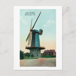 View of Dutch Windmill at Golden Gate Park Postcard