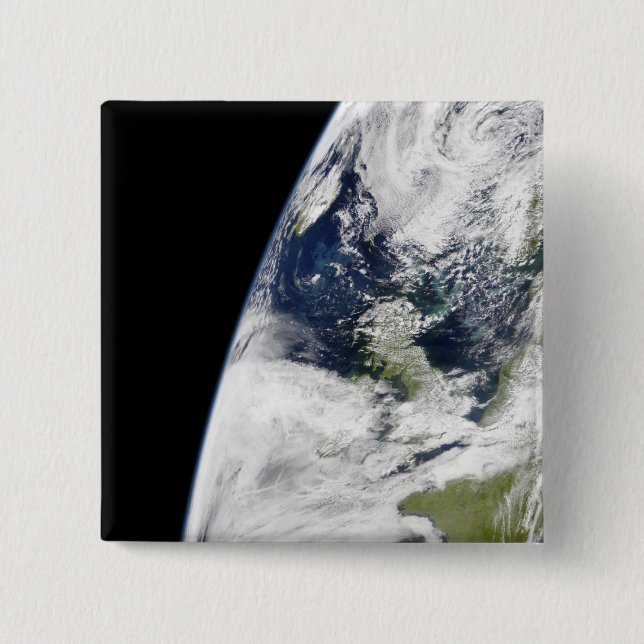 View of Earth from space 15 Cm Square Badge (Front)