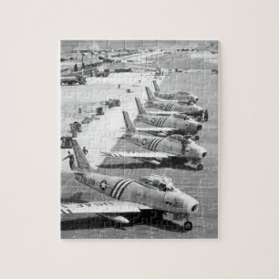 View of F-86 aeroplanes on the flight_War Image Jigsaw Puzzle