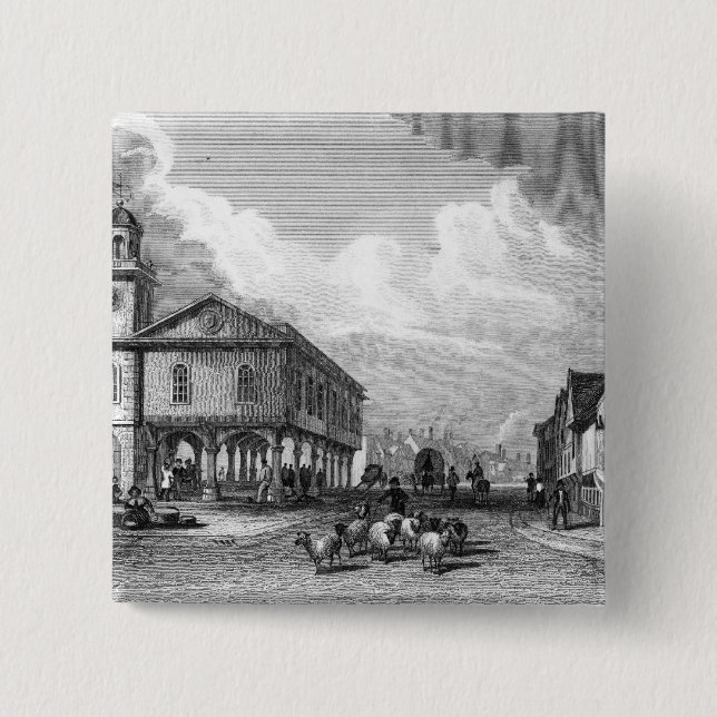 View of Faversham, Kent, 1832 15 Cm Square Badge (Front)
