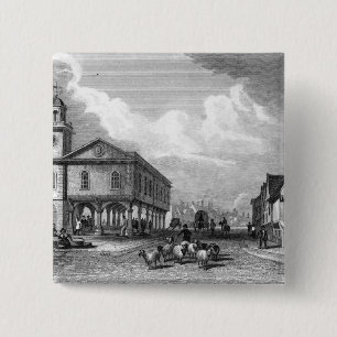 View of Faversham, Kent, 1832 15 Cm Square Badge
