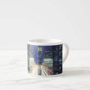 View of financial district office buildings espresso cup