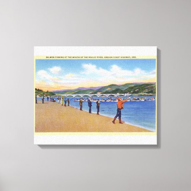 View of Fishermen Salmon Fishing Canvas Print (Front)