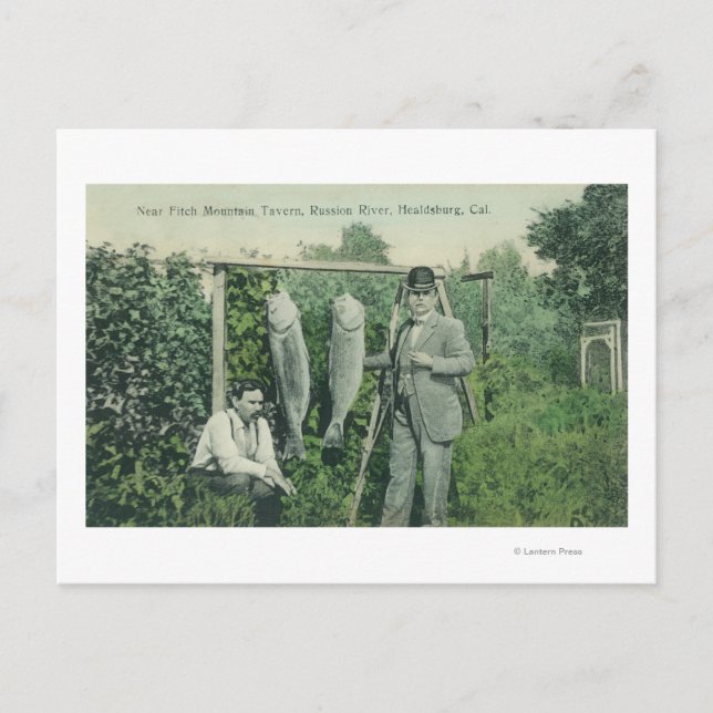 View of Fishermen with Catch near Fitch Mt. Postcard (Front)