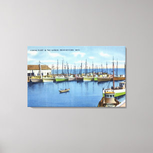 View of Fishing Fleet in the Harbour Canvas Print