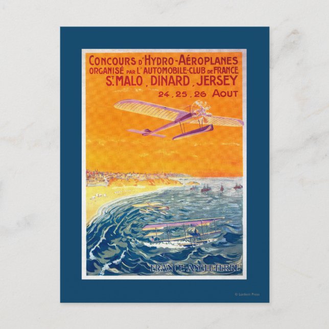 View of Float Planes in Air and Water Poster Postcard (Front)