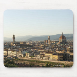 view of florence with Arno River, Duomo, Ponte Mouse Pad