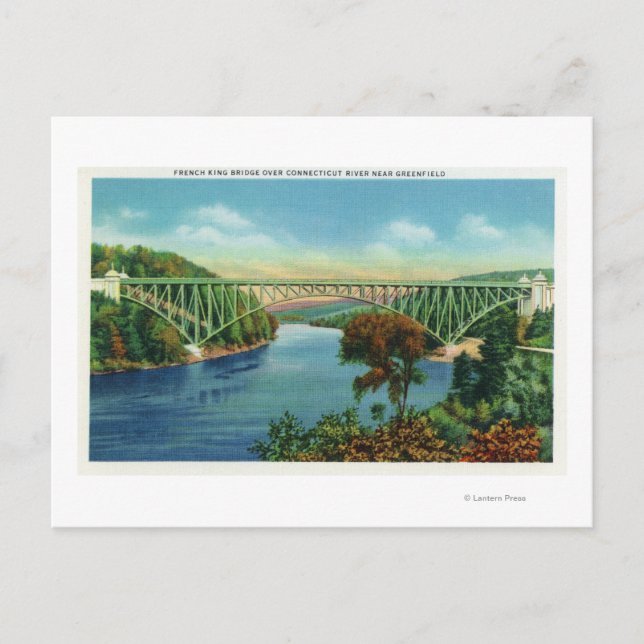 View of French King Bridge over Connecticut Postcard (Front)
