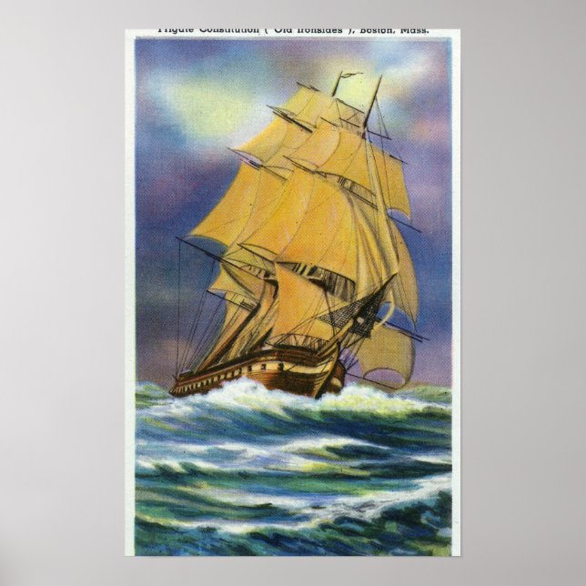 View of Frigate Constitution, Old Ironsides Poster (Front)