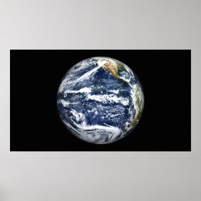 View of Full Earth centred over the Pacific Oc Poster (Front)