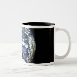 View of Full Earth centred over the Pacific Oc Two-Tone Coffee Mug