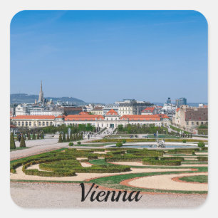 View of gardens near Lower Belvedere palace Square Sticker
