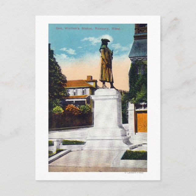 View of General Warren's Statue Postcard (Front)