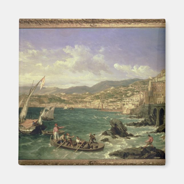 View of Genoa, 1854 (oil on canvas) Magnet (Front)
