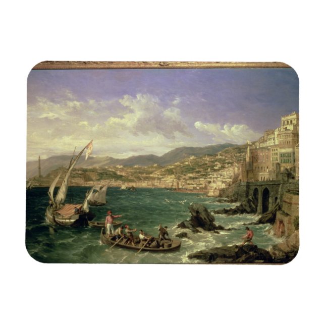 View of Genoa, 1854 (oil on canvas) Magnet (Horizontal)