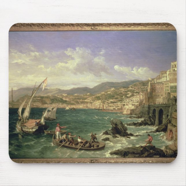 View of Genoa, 1854 (oil on canvas) Mouse Pad (Front)