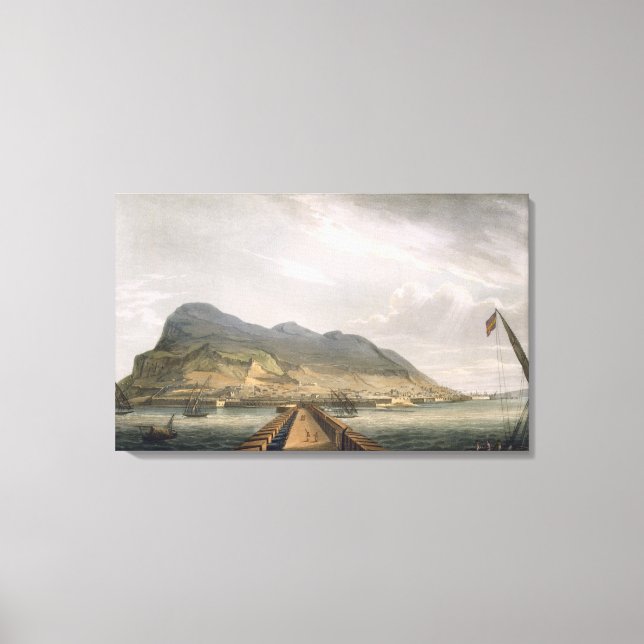View of Gibraltar, engraved by Thomas Sutherland f Canvas Print (Front)
