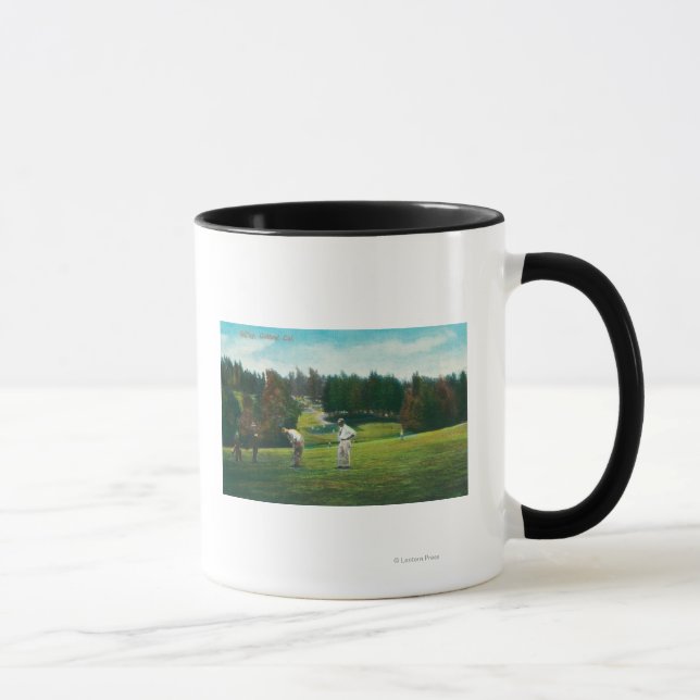 View of Golfer About Ready to SwingOakland, CA Mug (Right)