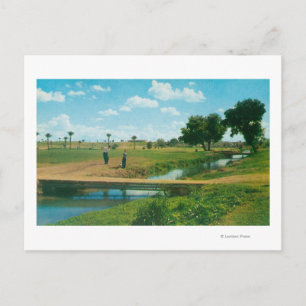 View of Golfer Hitting Ball Postcard
