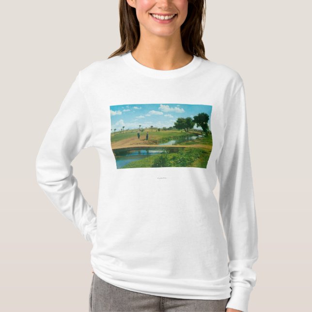 View of Golfer Hitting Ball T-Shirt (Front)