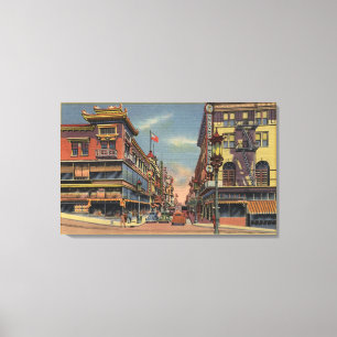 View of Grant Avenue, Chinatown Canvas Print