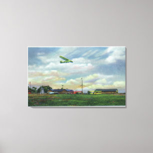 View of Harris Hill Glider Field, Glider in Canvas Print