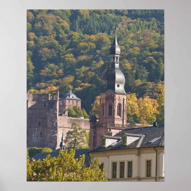 View of Heidelberg's Old Town Poster (Front)