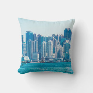 View of Hong Kong harbour at day time. asia,asian, Cushion