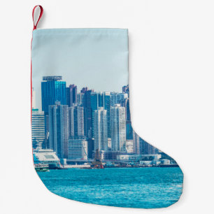 View of Hong Kong harbour at day time. asia,asian, Small Christmas Stocking