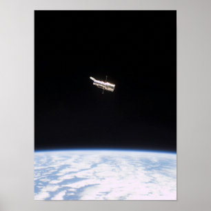 View of Hubble Space Telescope from Columbia Poster