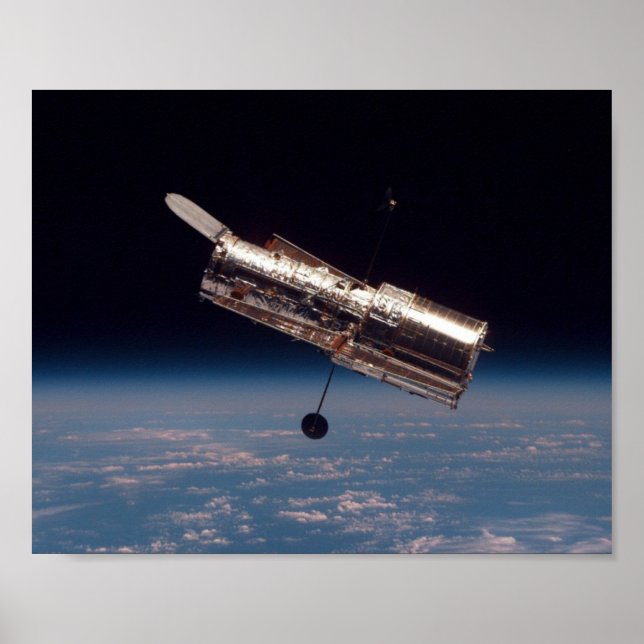 View of Hubble Telescope from Shuttle Discovery Poster (Front)