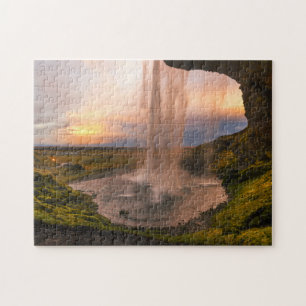 View of Iceland Seljalandsfoss Waterfall Jigsaw Puzzle