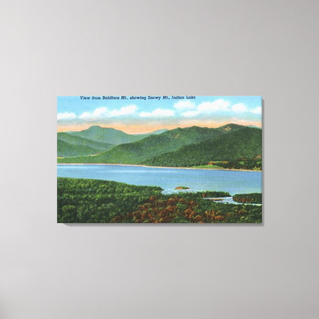 View of Indian Lake and Snowy Mountain Canvas Print (Front)