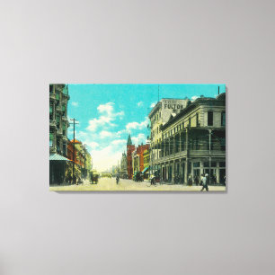 View of J and Mariposa Street CornerFresno, CA Canvas Print
