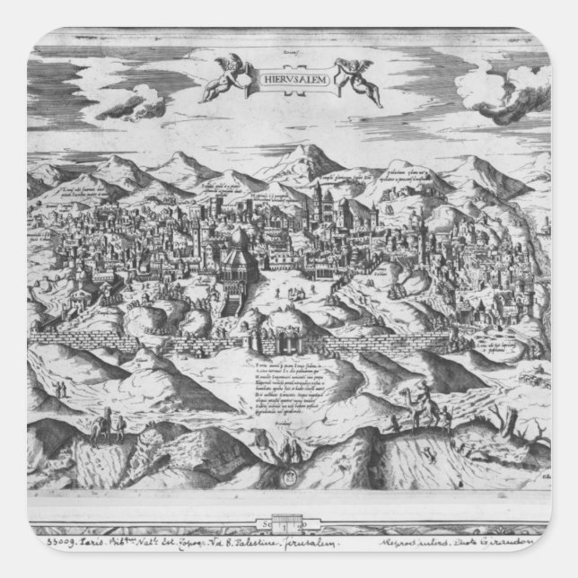 View of Jerusalem, 1570 ? Square Sticker (Front)