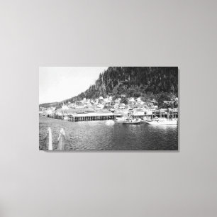 View of Ketchikan, Alaska Waterfront Photograph Canvas Print