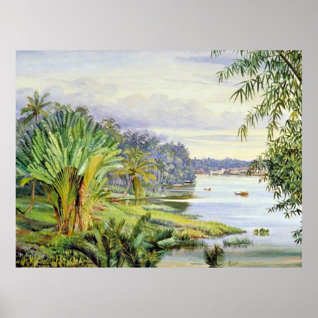 View of Kuchine and River, Sarawak, Borneo Poster (Front)