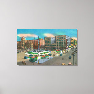 View of Lafayette Square and Main Street Canvas Print