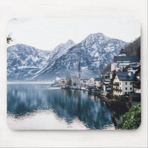 View of Lake and Snowy Mountains Mouse Pad