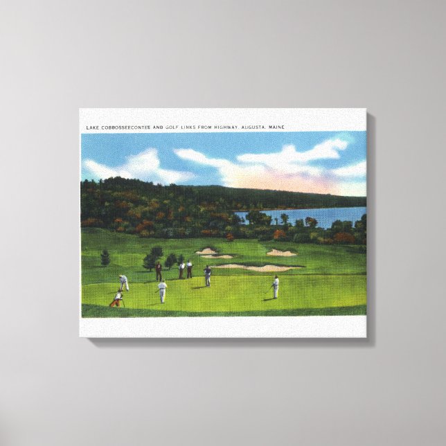 View of Lake Cobbosseecontee and Golf Links Canvas Print (Front)