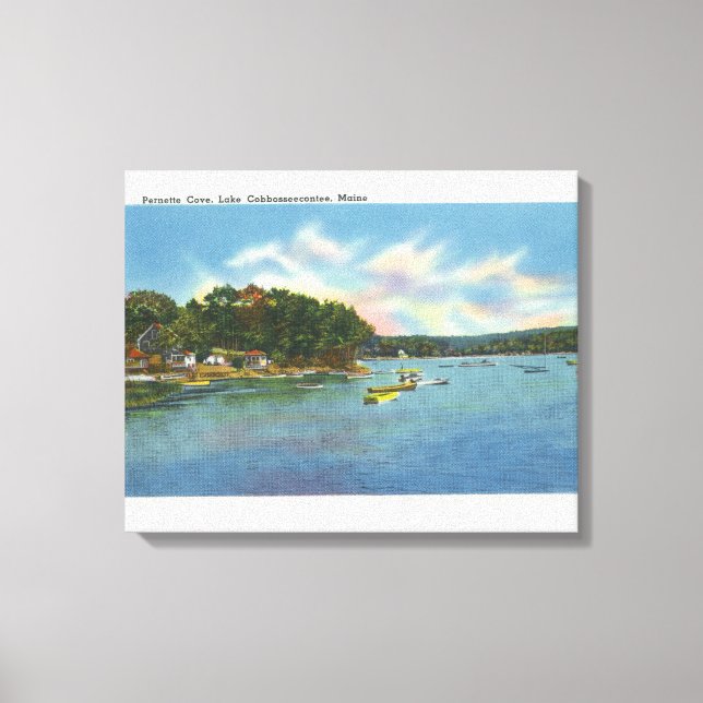 View of Lake Cobbosseecontee in Pernette Cove Canvas Print (Front)
