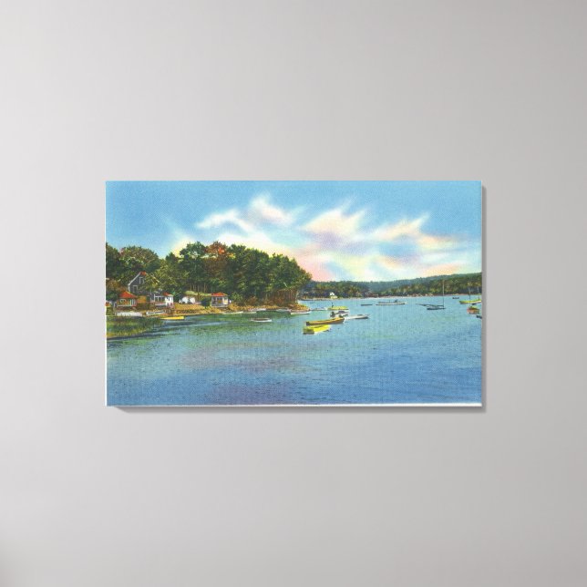 View of Lake Cobbosseecontee in Pernette Cove Canvas Print (Front)