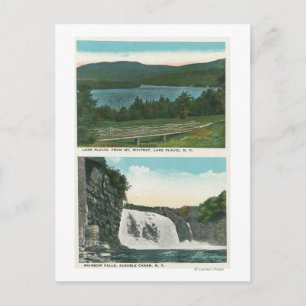 View of Lake from Mt Whitney, Rainbow Falls Postcard