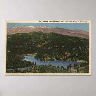 View of Lake Gregory & San Bernardino Poster